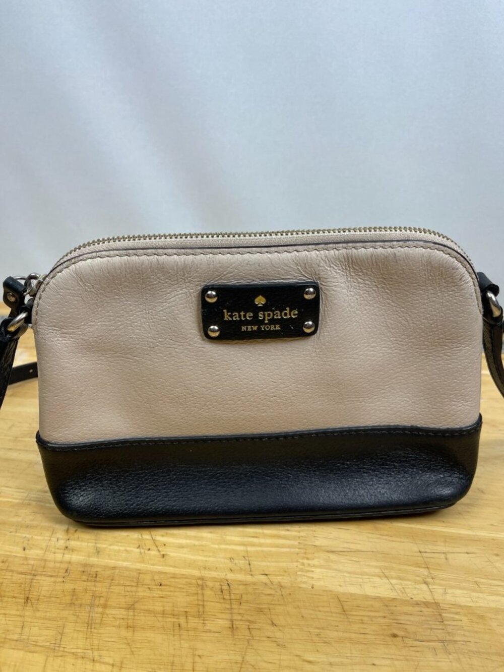 Kate Spade New York Colorblock Leather Dome Crossbody Bag Cream Black